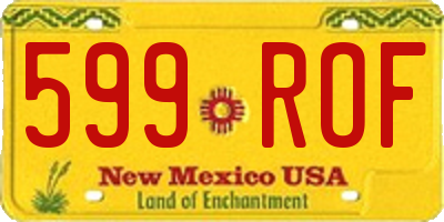 NM license plate 599ROF