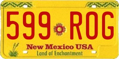 NM license plate 599ROG