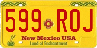 NM license plate 599ROJ