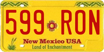 NM license plate 599RON