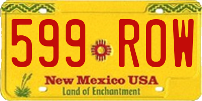 NM license plate 599ROW