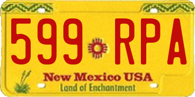 NM license plate 599RPA
