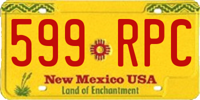NM license plate 599RPC