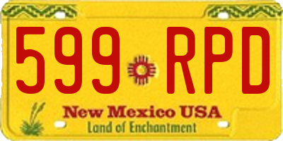 NM license plate 599RPD
