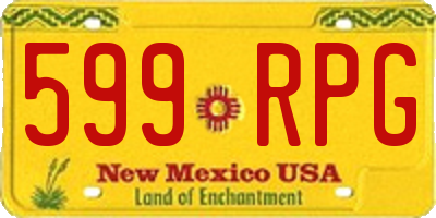 NM license plate 599RPG