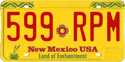NM license plate 599RPM