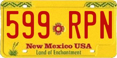 NM license plate 599RPN