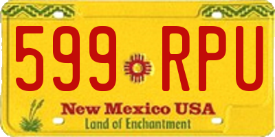 NM license plate 599RPU