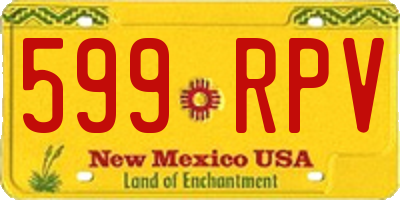 NM license plate 599RPV