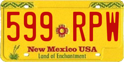NM license plate 599RPW