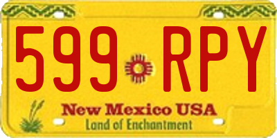 NM license plate 599RPY