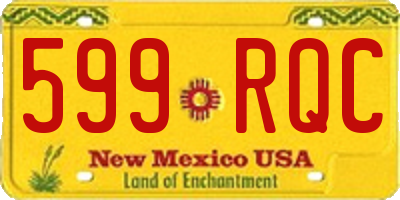 NM license plate 599RQC