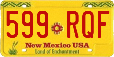 NM license plate 599RQF