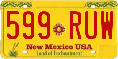 NM license plate 599RUW
