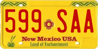 NM license plate 599SAA
