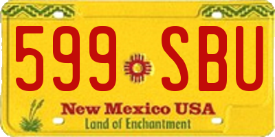 NM license plate 599SBU