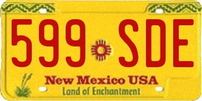 NM license plate 599SDE