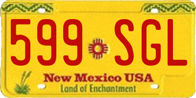NM license plate 599SGL