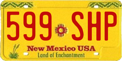 NM license plate 599SHP
