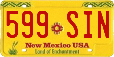 NM license plate 599SIN
