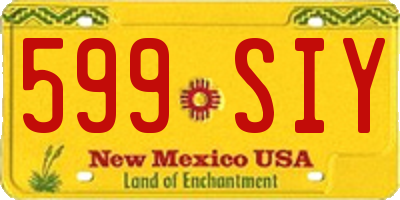 NM license plate 599SIY
