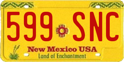NM license plate 599SNC