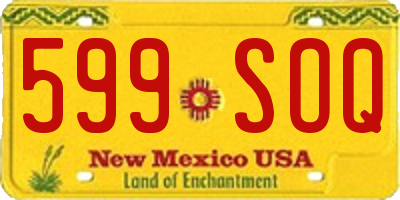 NM license plate 599SOQ