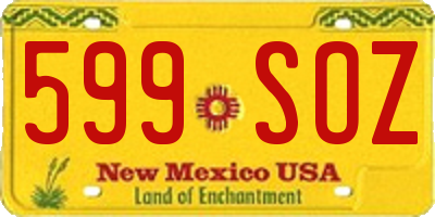 NM license plate 599SOZ
