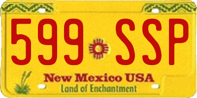 NM license plate 599SSP