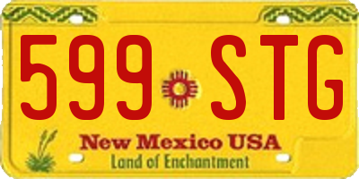 NM license plate 599STG