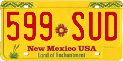 NM license plate 599SUD