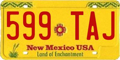 NM license plate 599TAJ