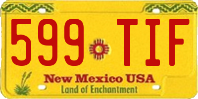 NM license plate 599TIF