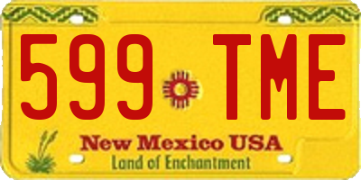 NM license plate 599TME