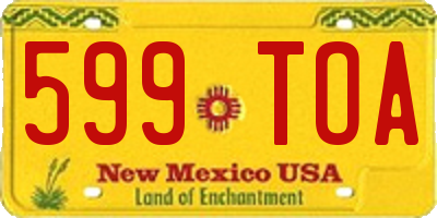 NM license plate 599TOA
