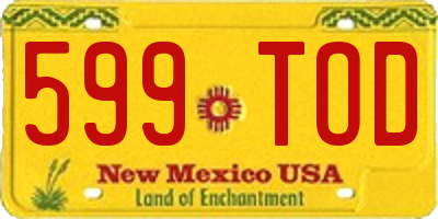 NM license plate 599TOD