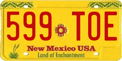 NM license plate 599TOE