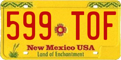 NM license plate 599TOF