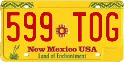 NM license plate 599TOG
