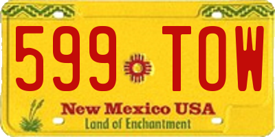 NM license plate 599TOW