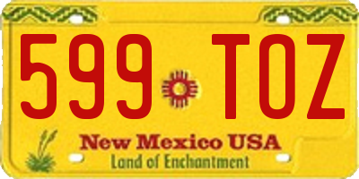 NM license plate 599TOZ
