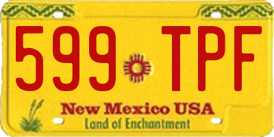 NM license plate 599TPF