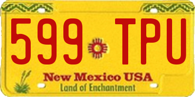 NM license plate 599TPU