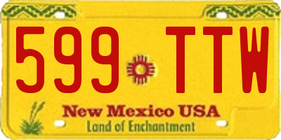 NM license plate 599TTW