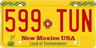NM license plate 599TUN