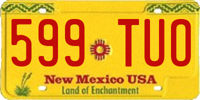 NM license plate 599TUO