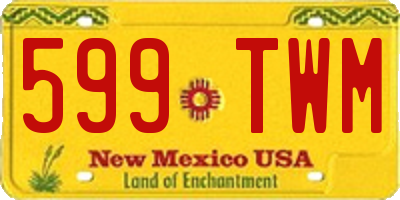 NM license plate 599TWM