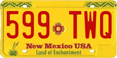 NM license plate 599TWQ