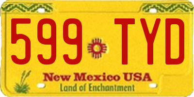 NM license plate 599TYD