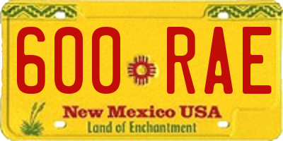 NM license plate 600RAE